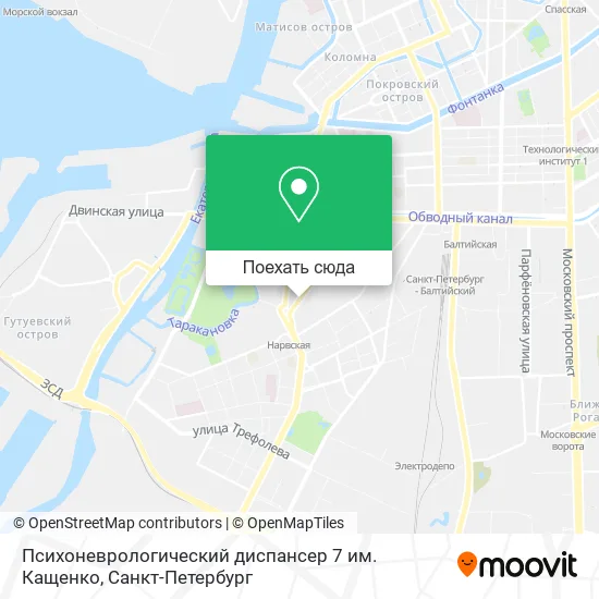 Карта Психоневрологический диспансер 7 им. Кащенко