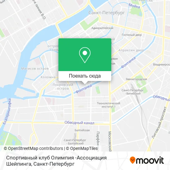 Карта Спортивный клуб Олимпия -Ассоциация Шейпинга