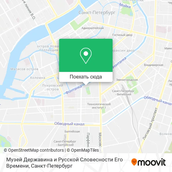 Карта Музей Державина и Русской Словесности Его Времени