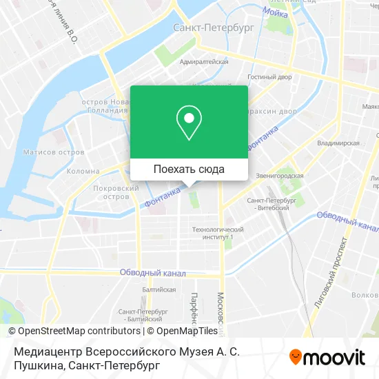 Карта Медиацентр Всероссийского Музея А. С. Пушкина