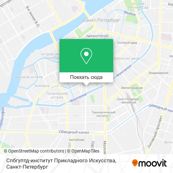 Карта Спбгуптд-институт Прикладного Искусства