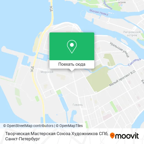Карта Творческая Мастерская Союза Художников СПб