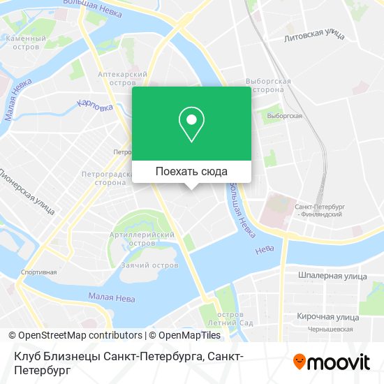 Карта Клуб Близнецы Санкт-Петербурга
