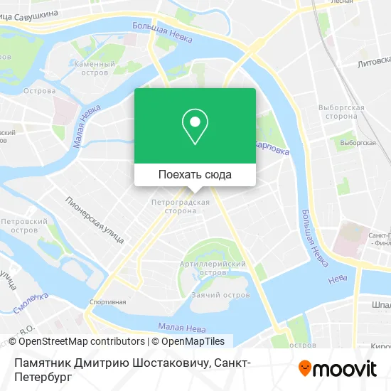Карта Памятник Дмитрию Шостаковичу