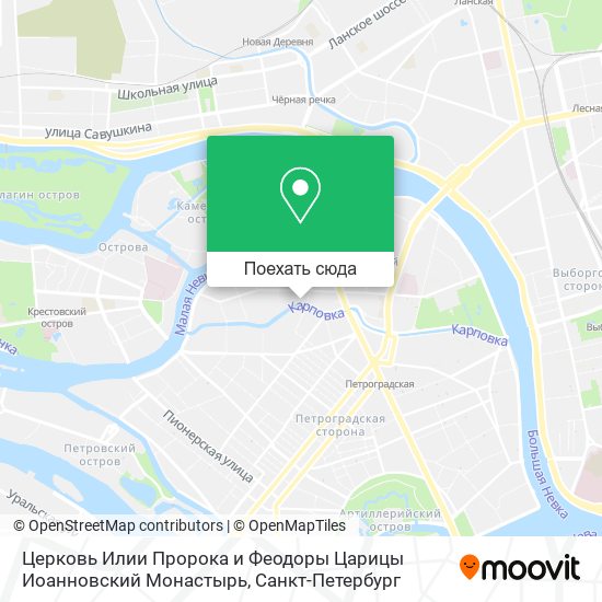 Карта Церковь Илии Пророка и Феодоры Царицы Иоанновский Монастырь