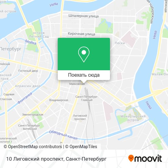 Карта 10 Лиговский проспект