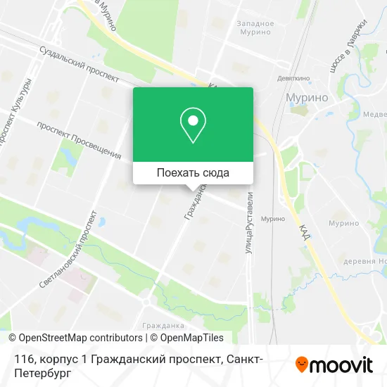 Карта 116, корпус 1 Гражданский проспект