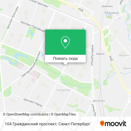 Карта 104 Гражданский проспект