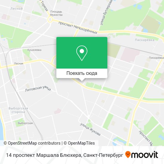 Карта 14 проспект Маршала Блюхера