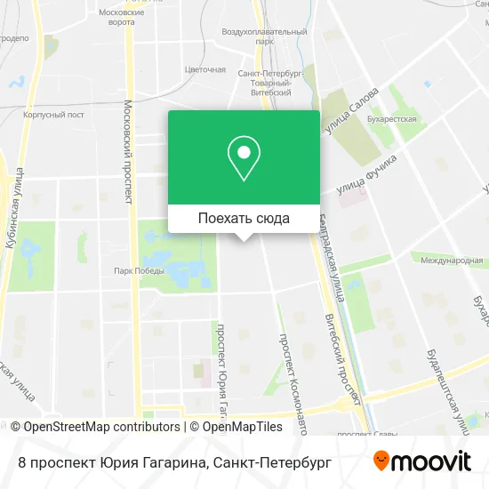 Карта 8 проспект Юрия Гагарина