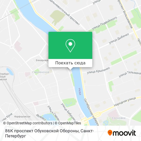 Карта 86К проспект Обуховской Обороны