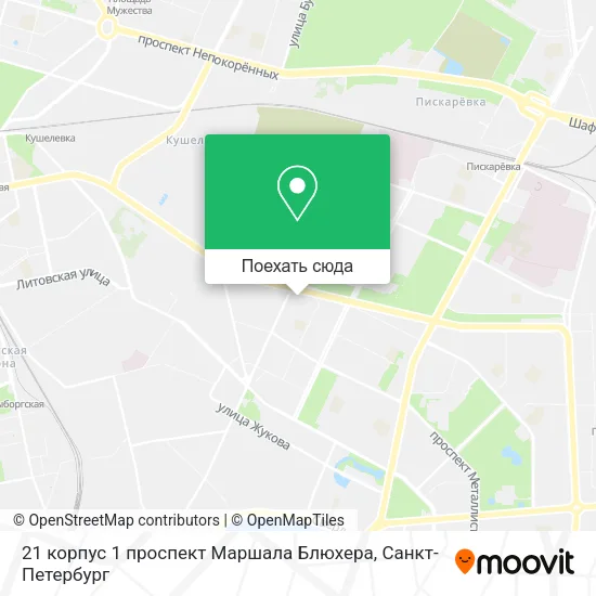 Карта 21 корпус 1 проспект Маршала Блюхера