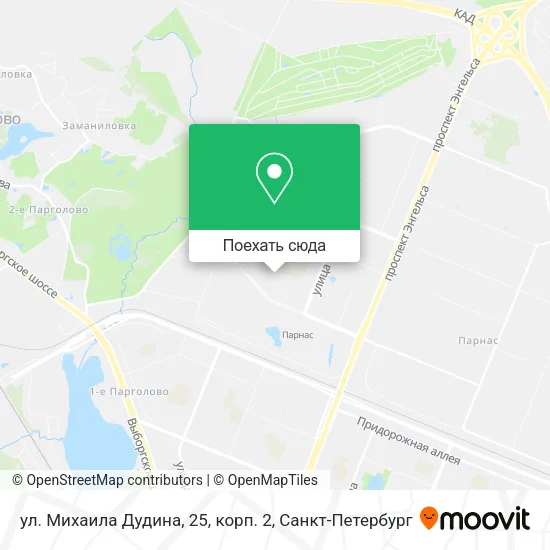 Карта ул. Михаила Дудина, 25, корп. 2