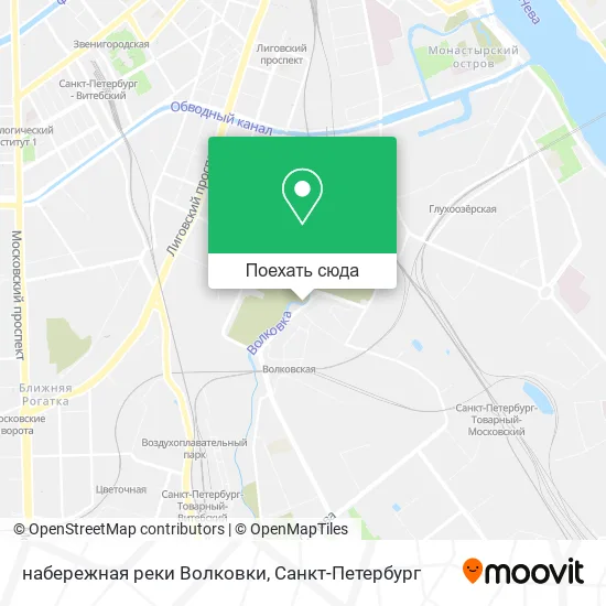 Карта набережная реки Волковки
