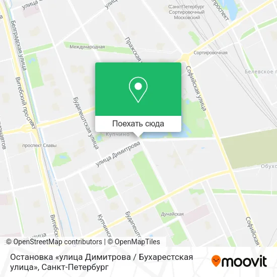 Карта Остановка «улица Димитрова / Бухарестская улица»