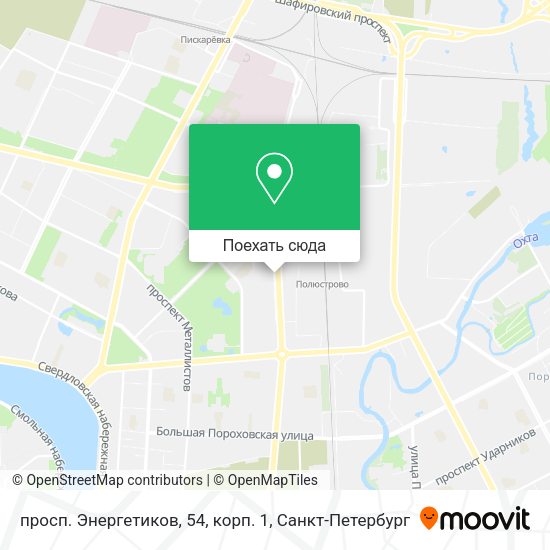 Карта просп. Энергетиков, 54, корп. 1