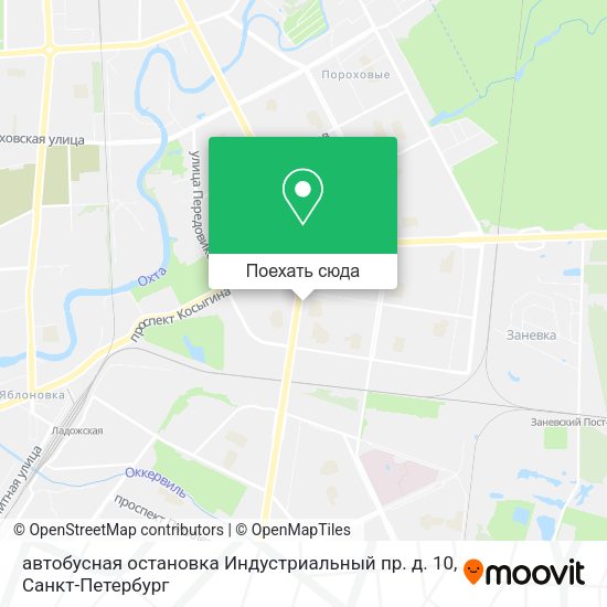 Карта автобусная остановка Индустриальный пр. д. 10