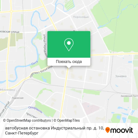 Карта автобусная остановка Индустриальный пр. д. 10