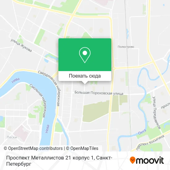 Карта Проспект Металлистов 21 корпус 1