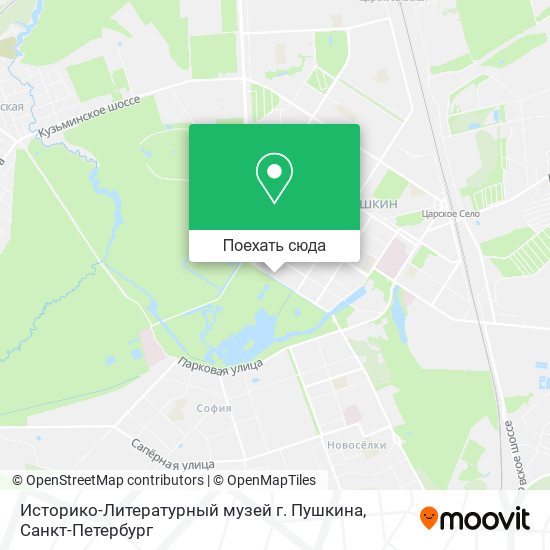Карта Историко-Литературный музей г. Пушкина