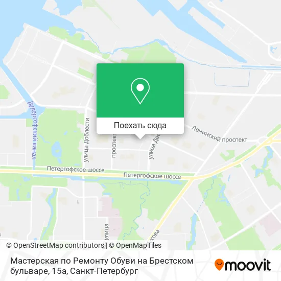 Карта Мастерская по Ремонту Обуви на Брестском бульваре, 15а