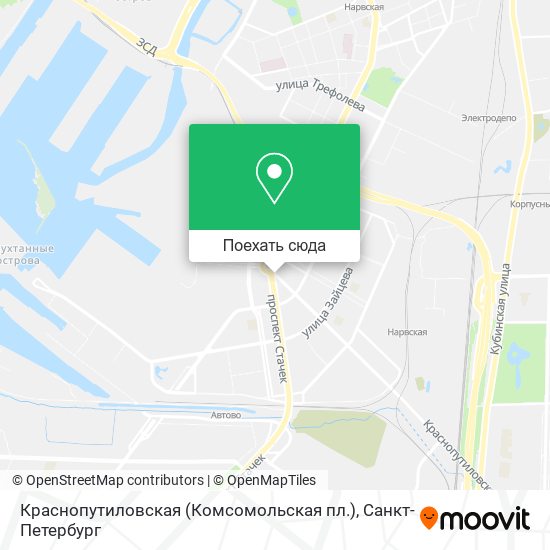 Карта Краснопутиловская (Комсомольская пл.)
