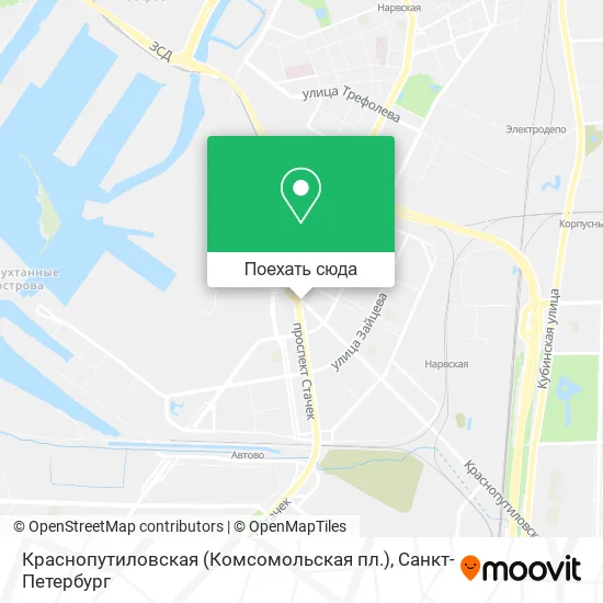 Карта Краснопутиловская (Комсомольская пл.)