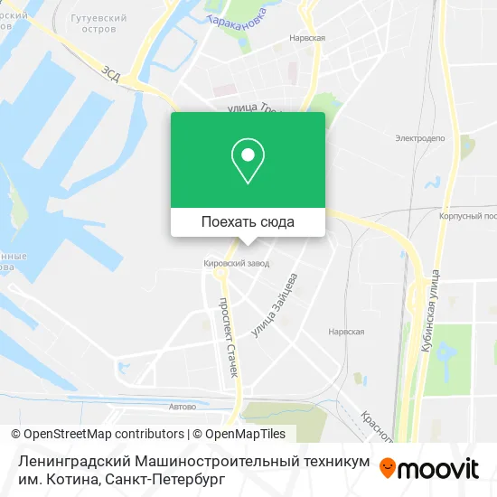 Карта Ленинградский Машиностроительный техникум им. Котина