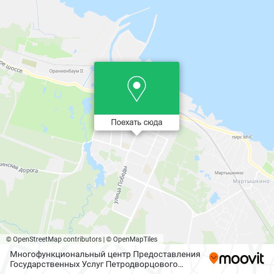 Карта Многофункциональный центр Предоставления Государственных Услуг Петродворцового района