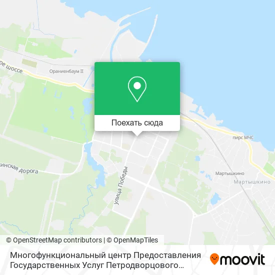 Карта Многофункциональный центр Предоставления Государственных Услуг Петродворцового района