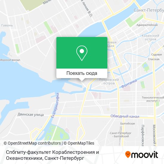 Карта Спбгмту-факультет Кораблестроения и Океанотехники