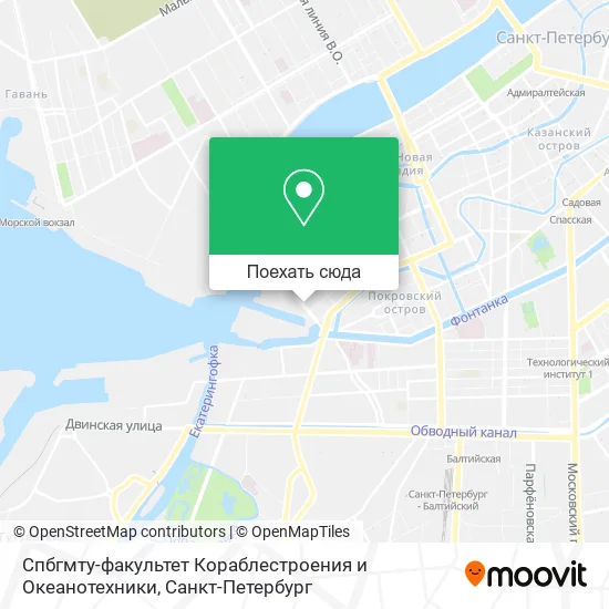 Карта Спбгмту-факультет Кораблестроения и Океанотехники