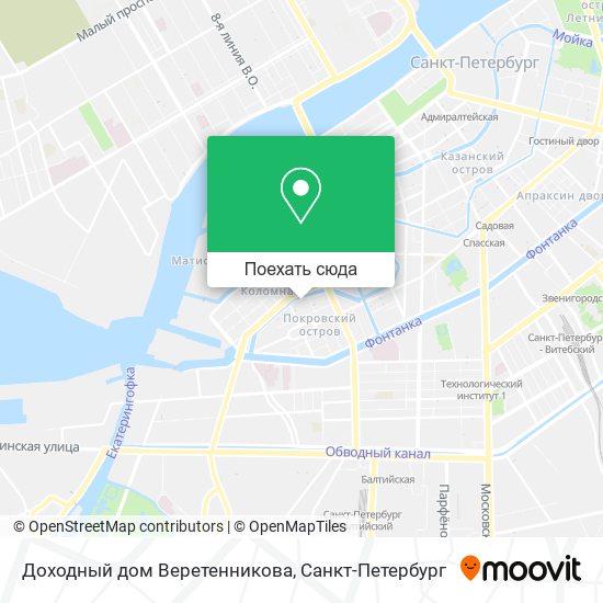 Карта Доходный дом Веретенникова
