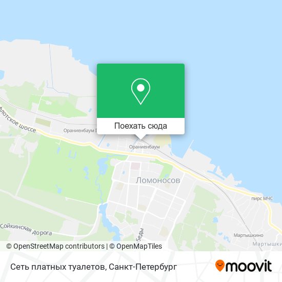 Карта Сеть платных туалетов