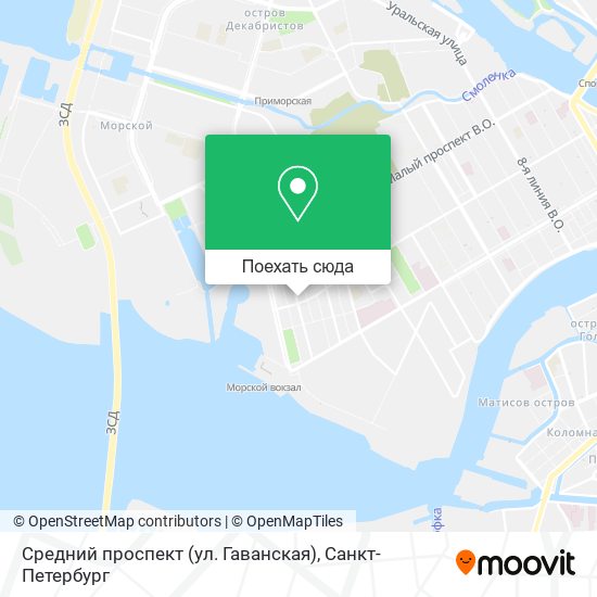 Карта Средний проспект (ул. Гаванская)