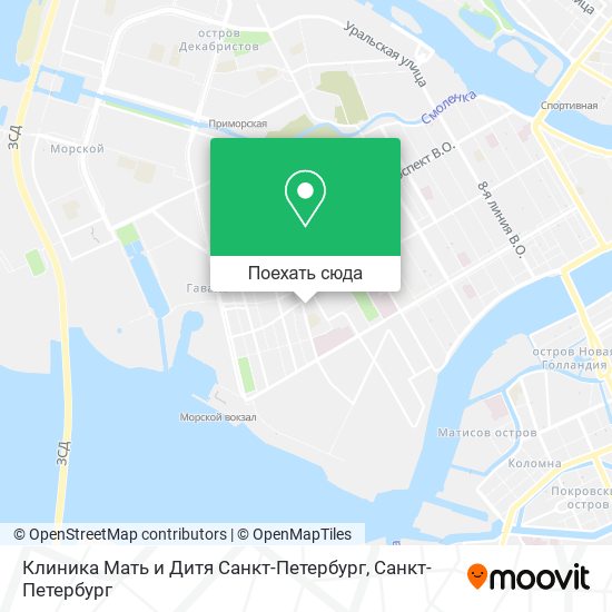 Карта Клиника Мать и Дитя Санкт-Петербург