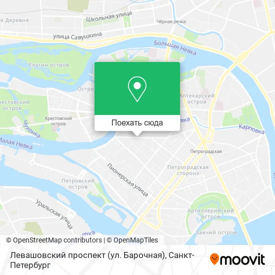 Карта Левашовский проспект (ул. Барочная)