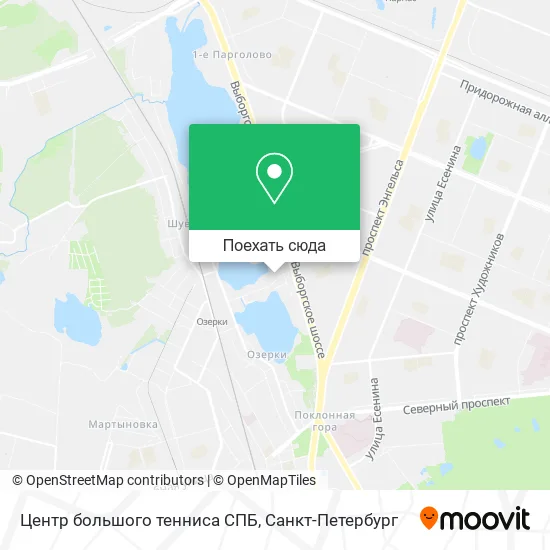 Карта Центр большого тенниса СПБ