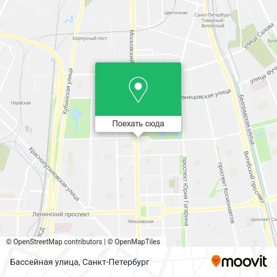 Карта Бассейная улица