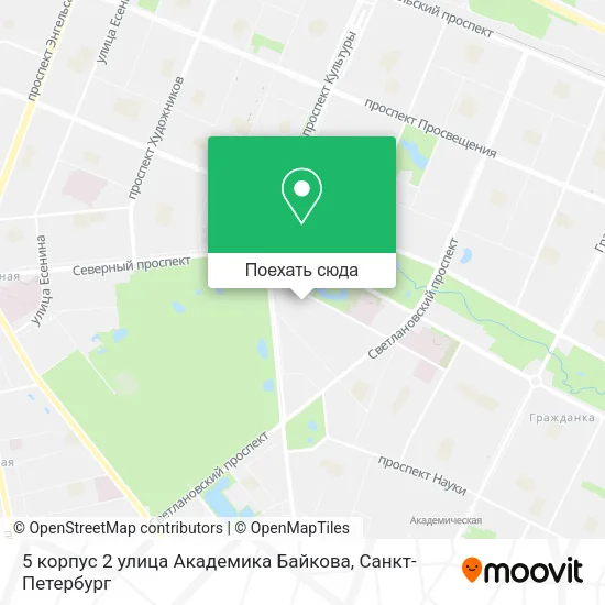 Карта 5 корпус 2 улица Академика Байкова