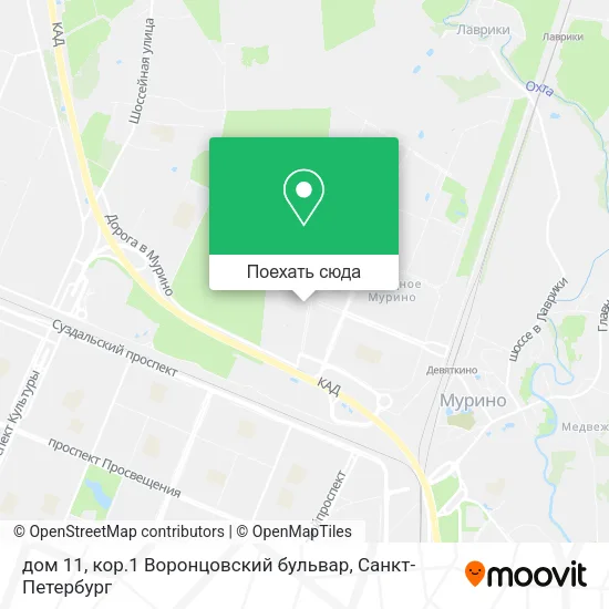 Карта дом 11, кор.1 Воронцовский бульвар