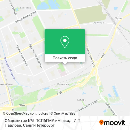 Карта Общежитие №5 ПСПбГМУ им. акад. И.П. Павлова