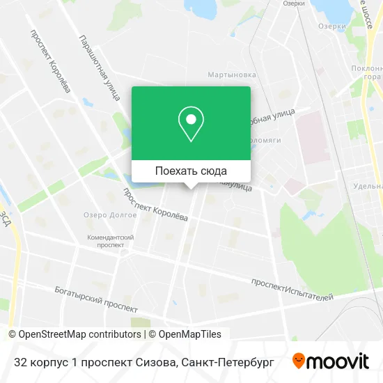 Карта 32 корпус 1 проспект Сизова