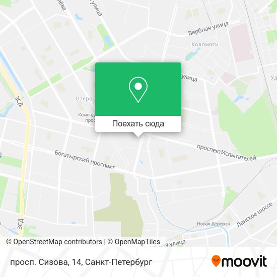 Карта просп. Сизова, 14