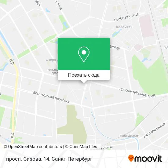 Карта просп. Сизова, 14