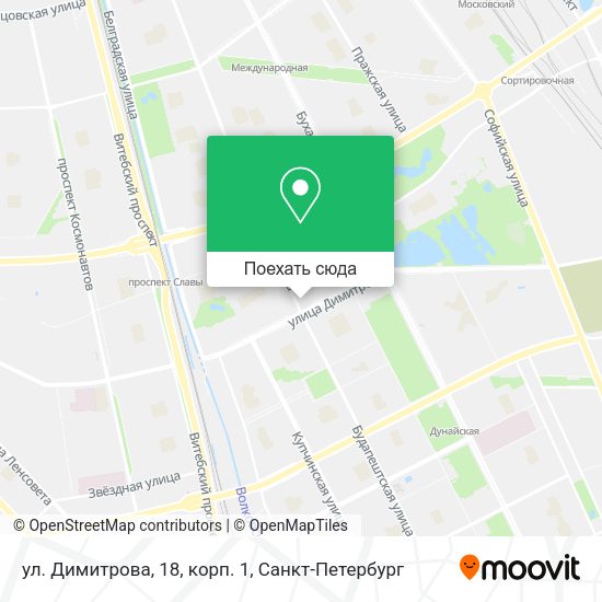 Карта ул. Димитрова, 18, корп. 1