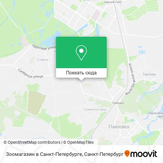 Карта Зоомагазин в Санкт-Петербурге