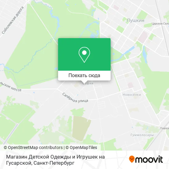 Карта Магазин Детской Одежды и Игрушек на Гусарской