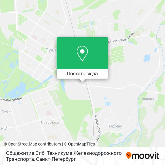 Карта Общежитие Спб. Техникума Железнодорожного Транспорта