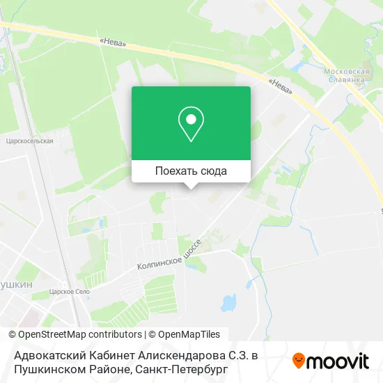 Карта Адвокатский Кабинет Алискендарова С.З. в Пушкинском Районе